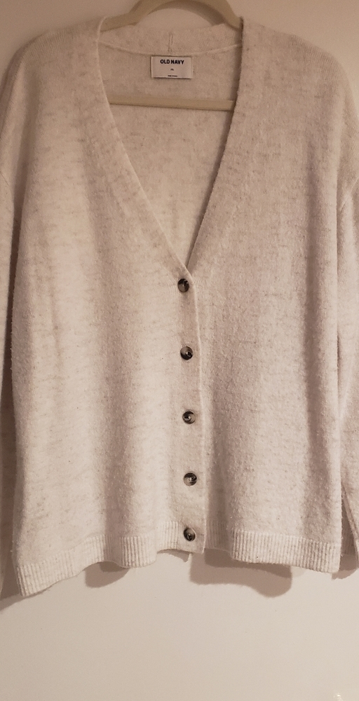 White sweater cardigan